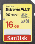 SanDisk - Extreme PLUS 16GB High-Definition Secure Digital High Capacity (SDHC) Memory Card - Black/Gold