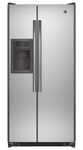 GE - 20.0 Cu. Ft. Side-by-Side Refrigerator with Thru-the-Door Ice and Water - Stainless Steel