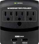 Monster - Core Power 350 3-Outlet Surge Protector - Black