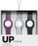 Jawbone - Straps for Jawbone UP MOVE Activity Trackers (3-Count) - Onyx/Grape/Fog