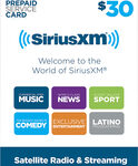 SiriusXM - $30 Prepaid Service Card for Sirius and XM Satellite Radio - Multi