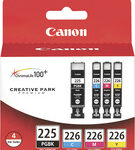 Canon - 225/226 4-Pack Ink Cartridges - Black/Cyan/Magenta/Yellow