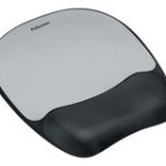 Fellowes - Memory foam Mouse Pad/Wrist Rest- Streak - Silver