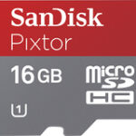 SanDisk - Pixtor 16GB microSDHC Class 10 Memory Card - Gray/Red