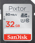 SanDisk - Pixtor 32GB SDHC Class 10 Memory Card - Black/Red