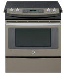 GE - 30" Self-Cleaning Slide-In Electric Convection Range - Slate