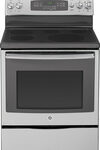GE - 30" Self-Cleaning Freestanding Electric Convection Range - Stainless-Steel