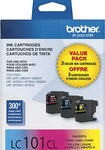 Brother - LC101CL 3-Pack Ink Cartridges - Cyan/Magenta/Yellow