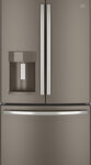GE - 27.7 Cu. Ft. French Door Refrigerator with Thru-the-Door Ice and Water - Slate