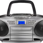 Insignia™ - CD/Cassette Boombox with AM/FM Radio - Black/Gray
