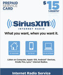 SiriusXM - $15 Prepaid Service Card for SiriusXM Internet Radio - Multicolor