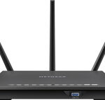 NETGEAR - Nighthawk Dual-Band Wireless-AC Router with 4-Port Ethernet Switch - Black