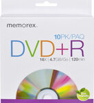 Memorex - 16x DVD+R Discs (10-Pack) - White