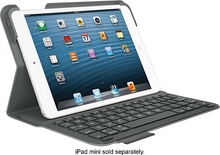 Logitech - Ultrathin Keyboard Folio Case for Apple® iPad® mini, iPad mini 2 and iPad mini 3 - Matte Gray - Image 1