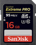 SanDisk - Extreme Pro 16GB SDHC Memory Card - Black/Red