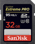 SanDisk - Extreme Pro 32GB SDHC Memory Card - Black/Red