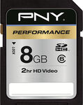 PNY - 8GB SDHC Class 6 Memory Card - Black