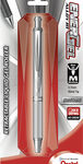 Pentel - Gel Pen, Retract./Refill., 0.7mm, Black Ink, Silver Barrel - Silver