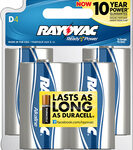 Rayovac - D Batteries (4-Pack) - Silver/Blue