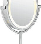 Conair - Double-Sided Lighted Oval Mirror - Chrome