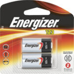 Energizer - 3V 123 Photo Lithium Battery (2-Pack) - Silver/Black