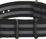 Clockwork Synergy - 22mm Premium Classic Interchangeable Watch Strap - Black/Gray