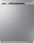 Samsung - 24" Front Control Built-In Dishwasher with Stainless Steel Tub - Stainless Steel