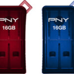 PNY - Micro Sleek Attaché 16GB USB 2.0 Flash Drives (2-Pack) - Red/Blue