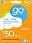 AT&T GoPhone - $50 Prepaid Wireless Airtime Card - Multi