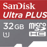 SanDisk - Ultra Plus 32GB microSDHC Class 10 UHS-1 Memory Card - Gray/Red