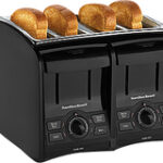 Hamilton Beach - PerfectToast 4-Slice Wide-Slot Toaster - Black