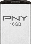 PNY - Micro Metal Attaché 16GB USB Flash Drive - Matte Silver