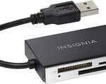 Insignia™ - USB 2.0 SD/MMC/MS Memory Card Reader - Black