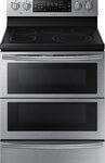 Samsung - 30" Self-Cleaning Freestanding Dual Door Electric Convection Range - Stainless Steel
