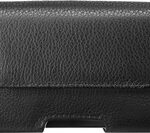 Insignia™ - Leather Hip Case for Most Large-Size Cell Phones - Black