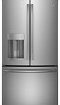 GE - 27.7 Cu. Ft. French Door Refrigerator with Thru-the-Door Ice and Water - Stainless Steel