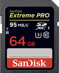 SanDisk - Extreme Pro 64GB SDXC UHS-I Memory Card - Black/Red