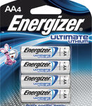 Energizer - Ultimate AA Lithium Batteries (4-Pack) - Silver