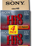 Sony - Hi8 Metal-Particle Videotapes (4-pack)