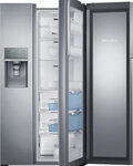 Samsung - Showcase 21.5 Cu. Ft. Counter-Depth Side-by-Side Refrigerator with Thru-the-Door Ice and Water - Stainless-Steel