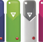EMTEC - Click 16GB USB 2.0 Flash Drive - Navy Blue/Lime Green/Gray/Pink