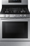 Samsung - Flex Duo 30" Self-Cleaning Freestanding Gas Convection Range - Stainless Steel