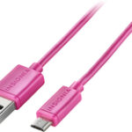 Insignia™ - 3' Micro USB-to-USB Type A Charge-and-Sync Cable - Hot Pink