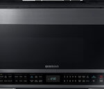 Samsung - 2.1 Cu. Ft. Over-the-Range Microwave with Sensor Cooking - Black Stainless