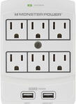 Monster - Core Power 650 6-Outlet Surge Protector - White