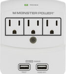 Monster - Core Power 350 3-Outlet Surge Protector - White
