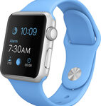 Apple - Apple Watch™ Sport 38mm Silver Aluminum Case - Blue Sports Band