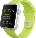 Apple - Apple Watch™ Sport 42mm Silver Aluminum Case - Green Sports Band