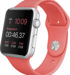 Apple - Apple Watch™ Sport 42mm Silver Aluminum Case - Pink Sports Band