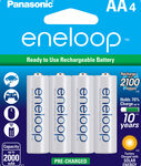 Panasonic - eneloop Rechargeable AA Batteries (4-pack) - White